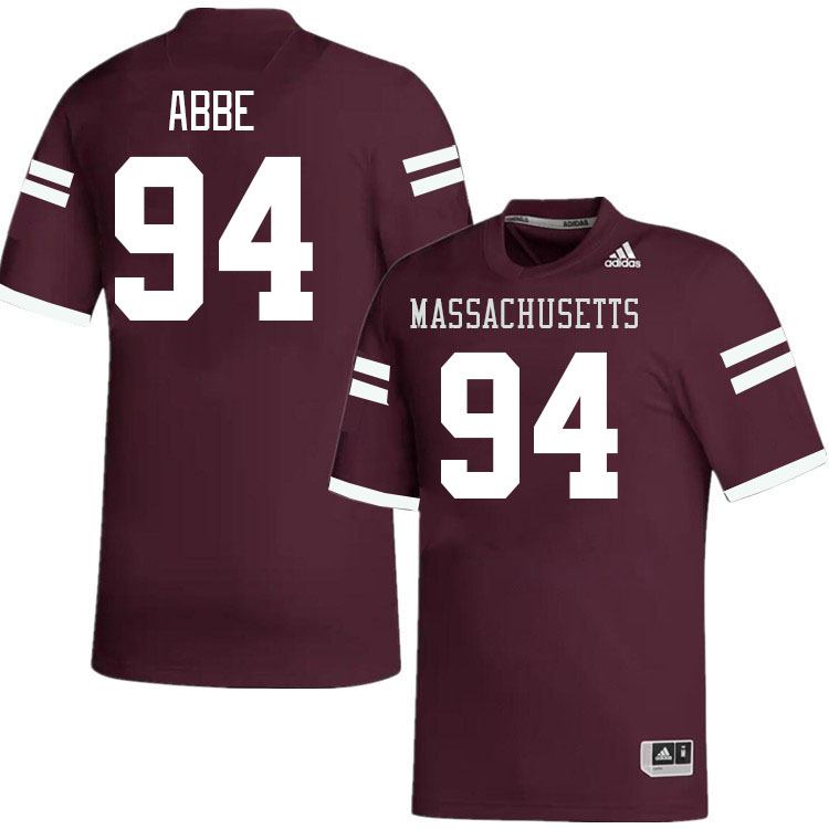 Massachusetts Minutemen #94 Bennett Abbe College Football Jerseys Stitched-Maroon